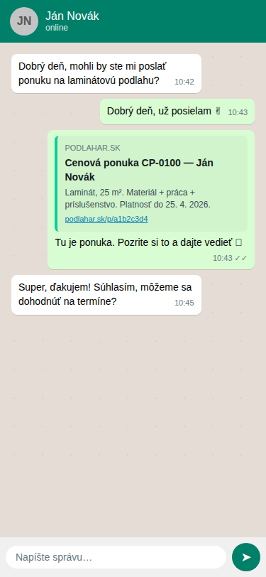 Pošlite zákazníkovi